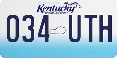 KY license plate 034UTH