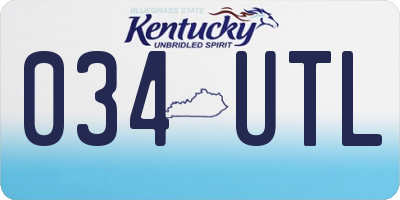 KY license plate 034UTL