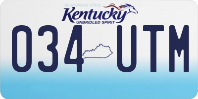 KY license plate 034UTM