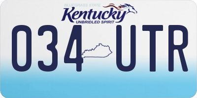 KY license plate 034UTR