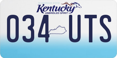 KY license plate 034UTS