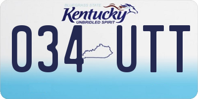 KY license plate 034UTT