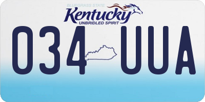 KY license plate 034UUA