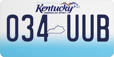 KY license plate 034UUB