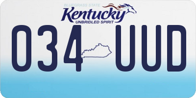 KY license plate 034UUD