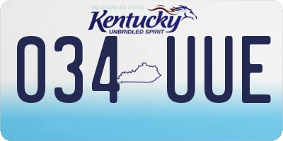 KY license plate 034UUE