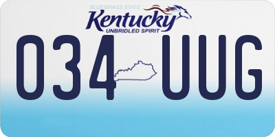 KY license plate 034UUG