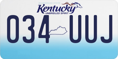 KY license plate 034UUJ