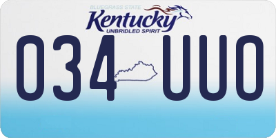 KY license plate 034UUO