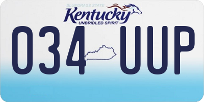 KY license plate 034UUP