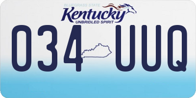 KY license plate 034UUQ