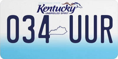 KY license plate 034UUR