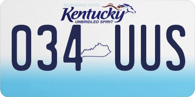 KY license plate 034UUS