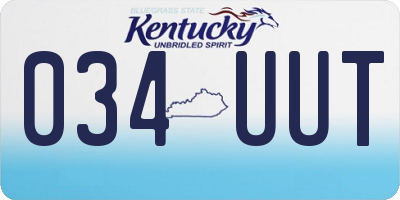KY license plate 034UUT
