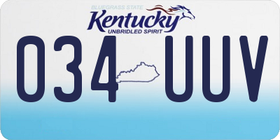 KY license plate 034UUV