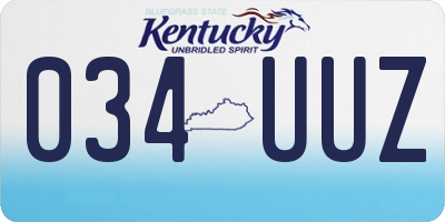KY license plate 034UUZ
