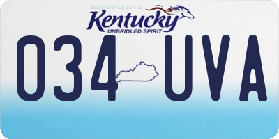 KY license plate 034UVA