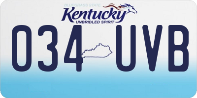 KY license plate 034UVB