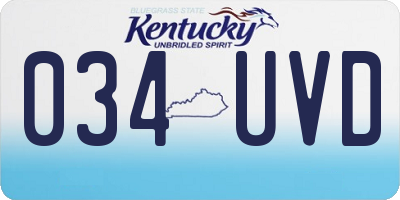 KY license plate 034UVD
