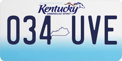 KY license plate 034UVE
