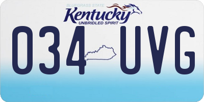 KY license plate 034UVG