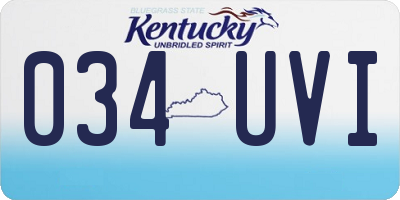 KY license plate 034UVI