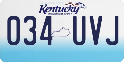 KY license plate 034UVJ