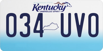 KY license plate 034UVO