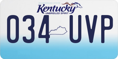 KY license plate 034UVP