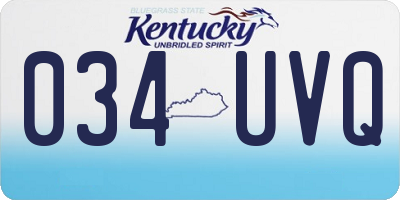 KY license plate 034UVQ