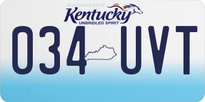 KY license plate 034UVT