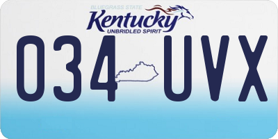 KY license plate 034UVX