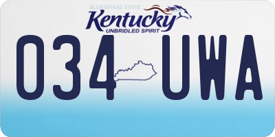 KY license plate 034UWA