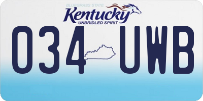 KY license plate 034UWB