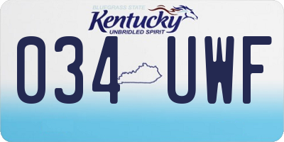 KY license plate 034UWF