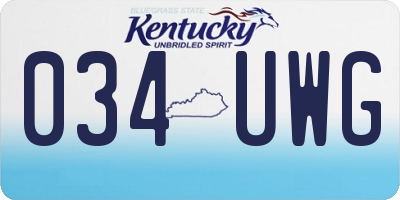 KY license plate 034UWG