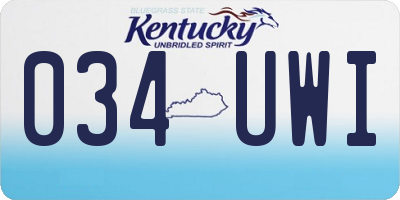 KY license plate 034UWI