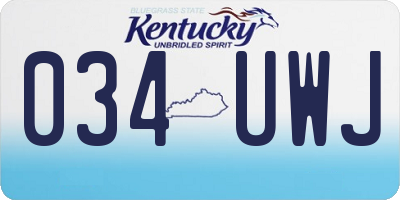 KY license plate 034UWJ