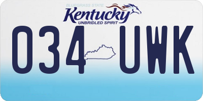 KY license plate 034UWK