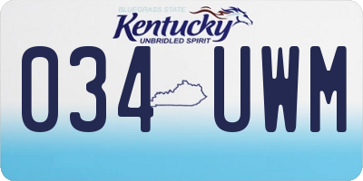 KY license plate 034UWM