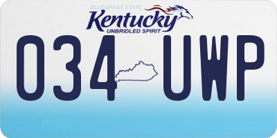KY license plate 034UWP