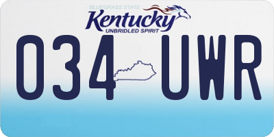 KY license plate 034UWR