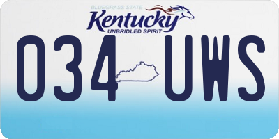 KY license plate 034UWS