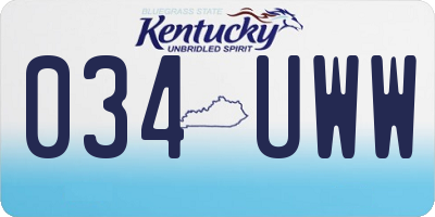 KY license plate 034UWW