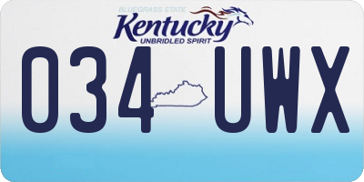 KY license plate 034UWX