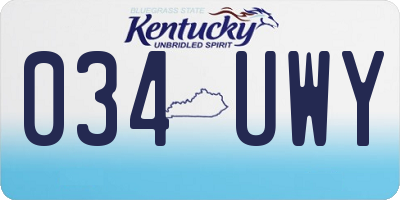 KY license plate 034UWY