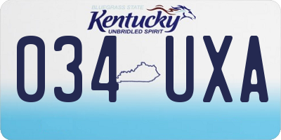KY license plate 034UXA