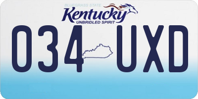 KY license plate 034UXD
