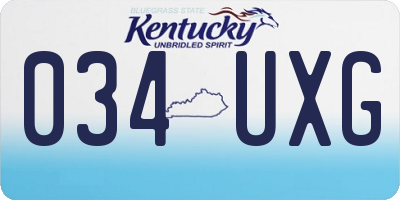 KY license plate 034UXG