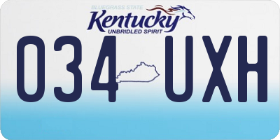 KY license plate 034UXH